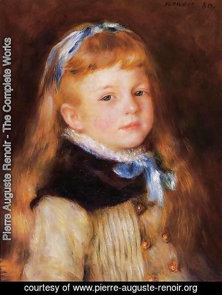 Pierre Auguste Renoir - Mademoiselle Grimprel in a Blue Ribbon