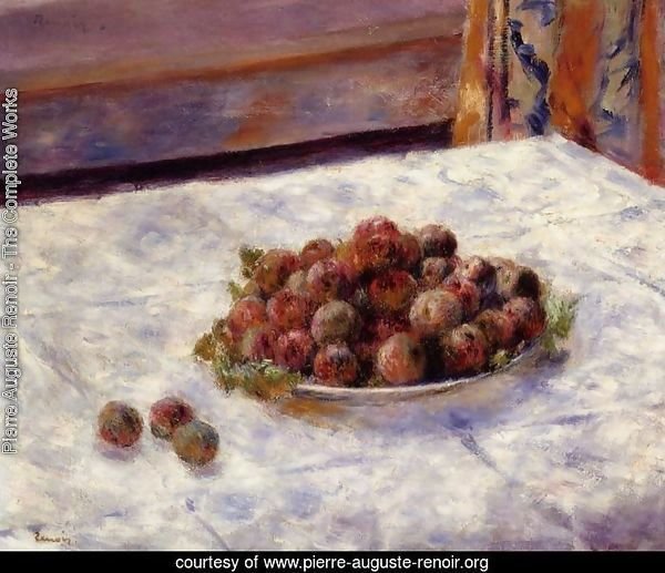 Still Life, a Plate of Plums