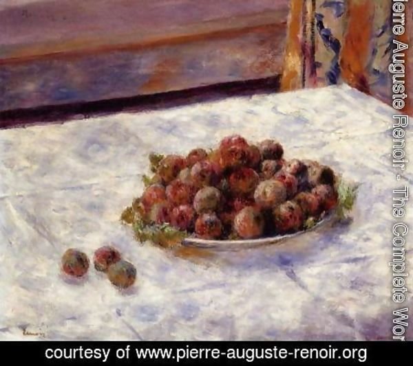 Pierre Auguste Renoir - Still Life, a Plate of Plums