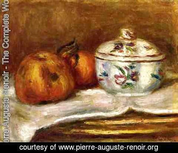 Pierre Auguste Renoir - Sugar Bowl, Apple and Orange