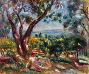 Pierre Auguste Renoir - Cagnes Landscape with Woman and Child
