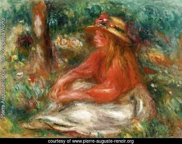Young Girl Seated on the Grass