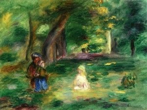 Pierre Auguste Renoir - Three Figures in a Landscape