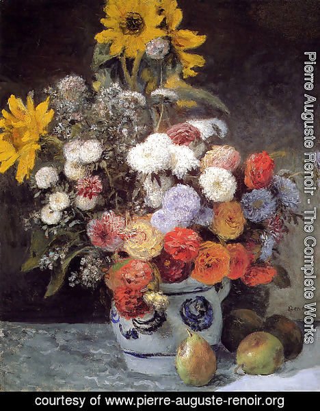 Pierre Auguste Renoir - Mixed Flowers In An Earthware Pot