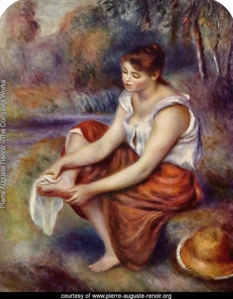 Girl, at the feet of drying
