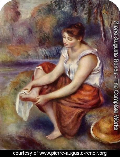 Pierre Auguste Renoir - Girl, at the feet of drying