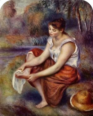 Girl, at the feet of drying