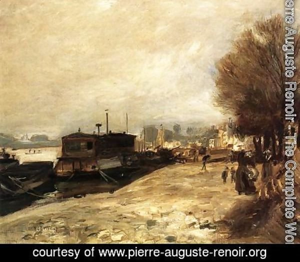 Pierre Auguste Renoir - Laundry Boat by the Banks of the Seine, near Paris