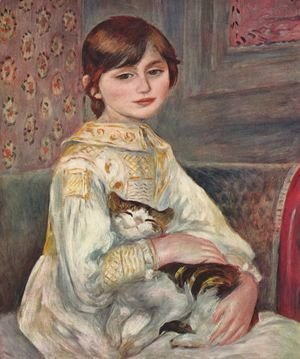 Pierre Auguste Renoir - Portrait of Mademoiselle Julie Manet with a cat