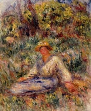 Pierre Auguste Renoir - Woman in Blue in a Landscape