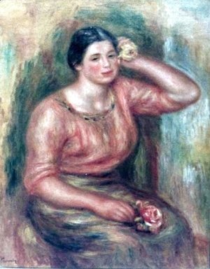 Pierre Auguste Renoir - Woman with a Rose