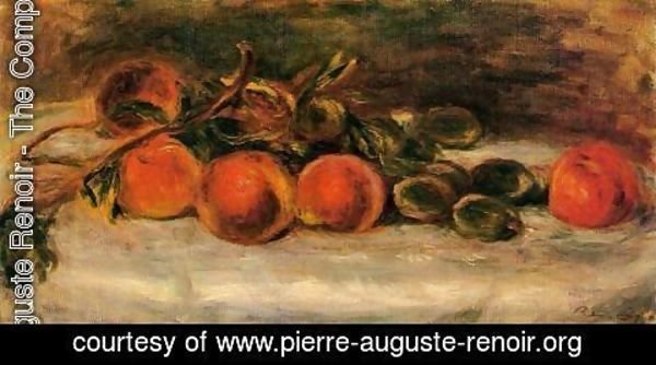 Pierre Auguste Renoir - Still Life with Peaches and Chestnuts