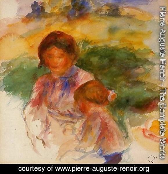 Pierre Auguste Renoir - Woman and Child in the Country 1896