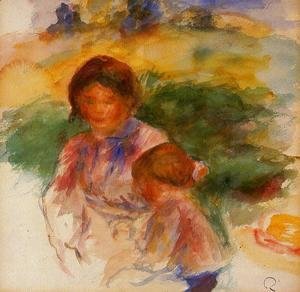 Pierre Auguste Renoir - Woman and Child in the Country 1896