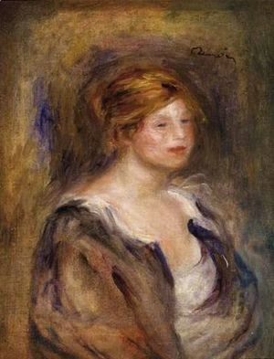 Pierre Auguste Renoir - Jeune Fille En Bleu (Tete De Femme Blonde)