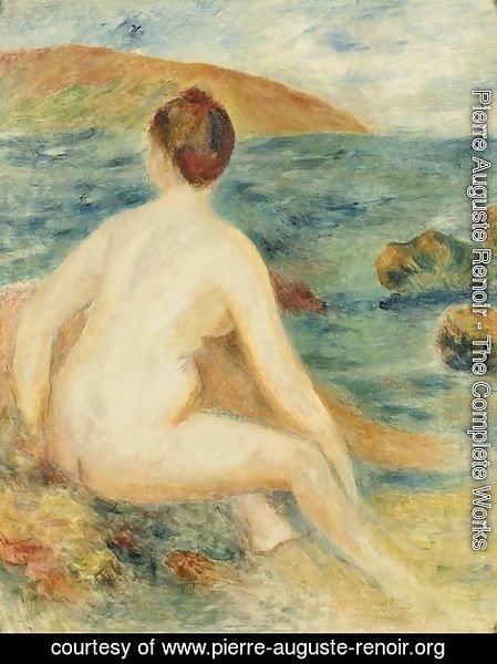 Pierre Auguste Renoir - Baigneuse Nue Assise Au Bord De La Mer