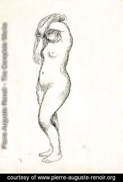 Pierre Auguste Renoir - Jeune Femme Nue Aux Bras Leves