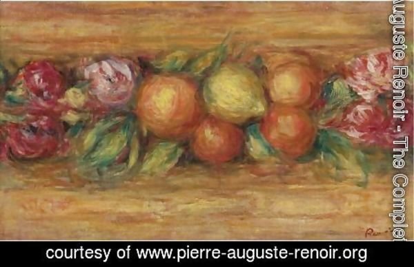 Pierre Auguste Renoir - Panneau De Fruits Et Fleurs
