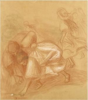 Pierre Auguste Renoir - Jeune Filles Jouant A La Balle Or La Partie De Croquet