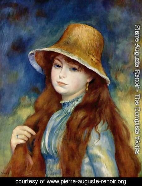 Pierre Auguste Renoir - Girl with straw hat