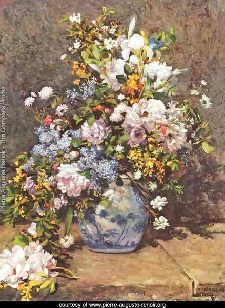 Still life with a flowers in a large vase