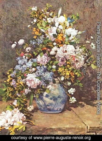 Pierre Auguste Renoir - Still life with a flowers in a large vase