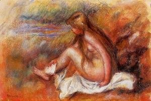Pierre Auguste Renoir - Bather Seated By The Sea
