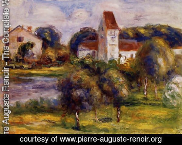 Pierre Auguste Renoir - Breton Landscape   Church And Orchard
