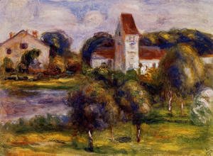 Pierre Auguste Renoir - Breton Landscape   Church And Orchard
