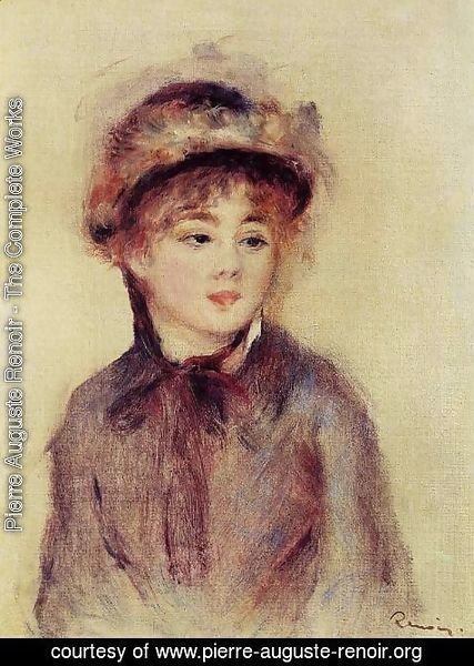 Pierre Auguste Renoir - Bust Of A Woman Wearing A Hat