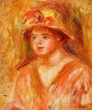 Pierre Auguste Renoir - Bust Of A Young Girl In A Straw Hat