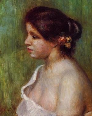 Pierre Auguste Renoir - Bust Of A Young Woman With Flowered Ear