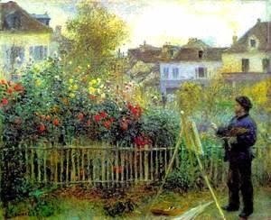 Pierre Auguste Renoir - Claude Monet Painting In His Garden At Argenteuil