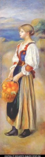 Pierre Auguste Renoir - Girl With A Basket Of Oranges