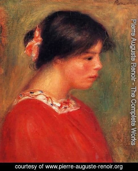Pierre Auguste Renoir - Head Of A Woman In Red