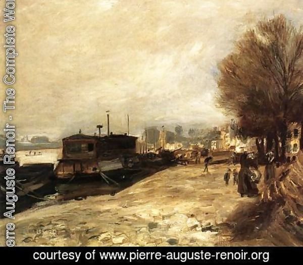 Pierre Auguste Renoir - Laundry Boat By The Banks Of The Seine  Near Paris