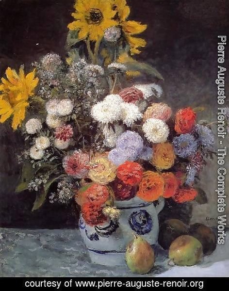 Pierre Auguste Renoir - Mixed Flowers In An Earthenware Pot
