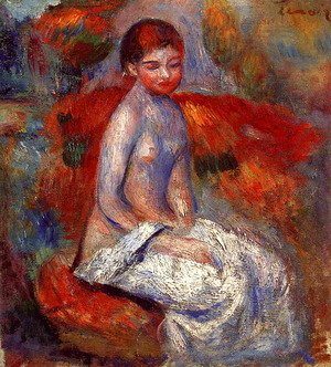 Pierre Auguste Renoir - Nude Seated In A Landscape