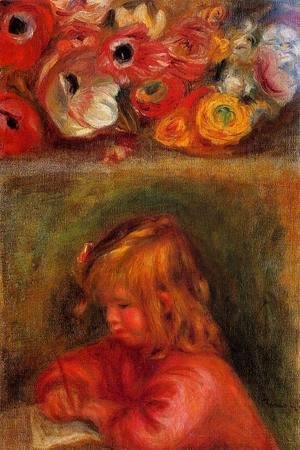 Pierre Auguste Renoir - Portrait Of Coco And Flowers