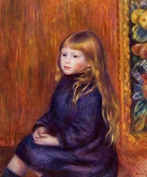 Seated Child In A Blue Dress