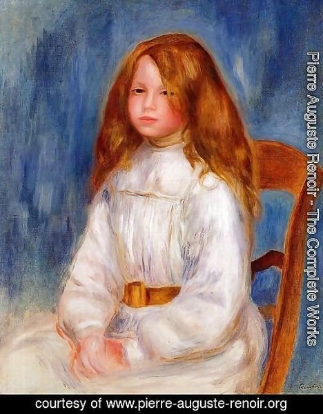 Pierre Auguste Renoir - Seated Girl With Blue Background