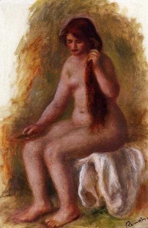 Pierre Auguste Renoir - Seated Nude Combing Her Hair