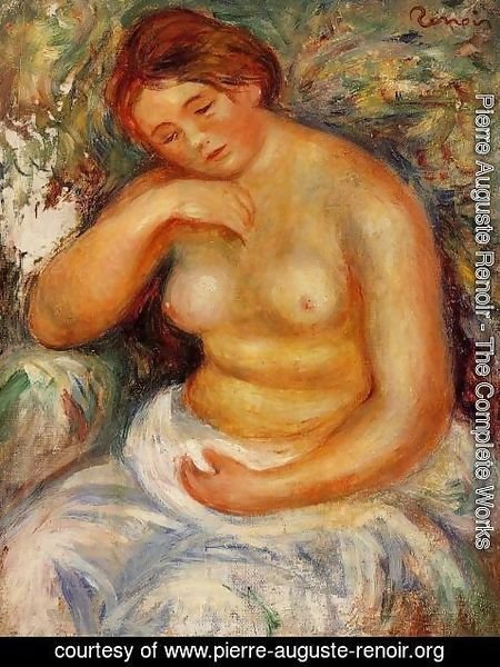 Pierre Auguste Renoir - Seated Nude With A Bouquet