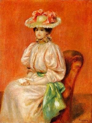 Pierre Auguste Renoir - Seated Woman With Green Sash