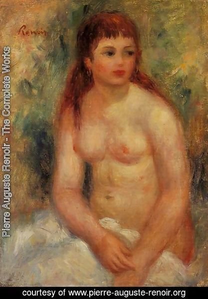 Pierre Auguste Renoir - Seated Young Woman  Nude
