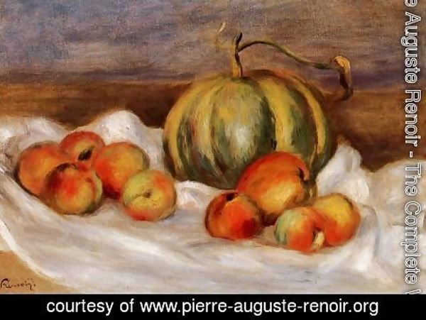 Pierre Auguste Renoir - Still Life With Cantalope And Peaches