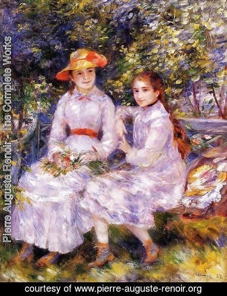 Pierre Auguste Renoir - The Daughters Of Paul Durand Ruel Aka Marie Theresa And Jeanne