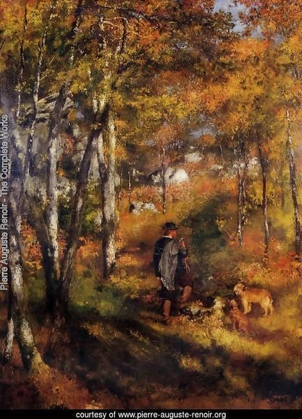 The Painter Jules Le Coeur Walking His Dogs In The Forest Of Fontainebleau