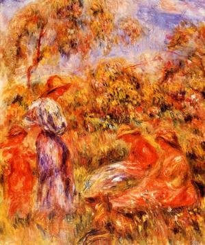 Pierre Auguste Renoir - Three Women And Child In A Landscape