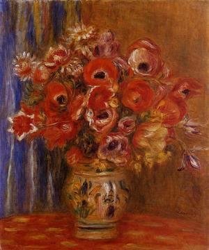 Pierre Auguste Renoir - Vase Of Tulips And Anemones
